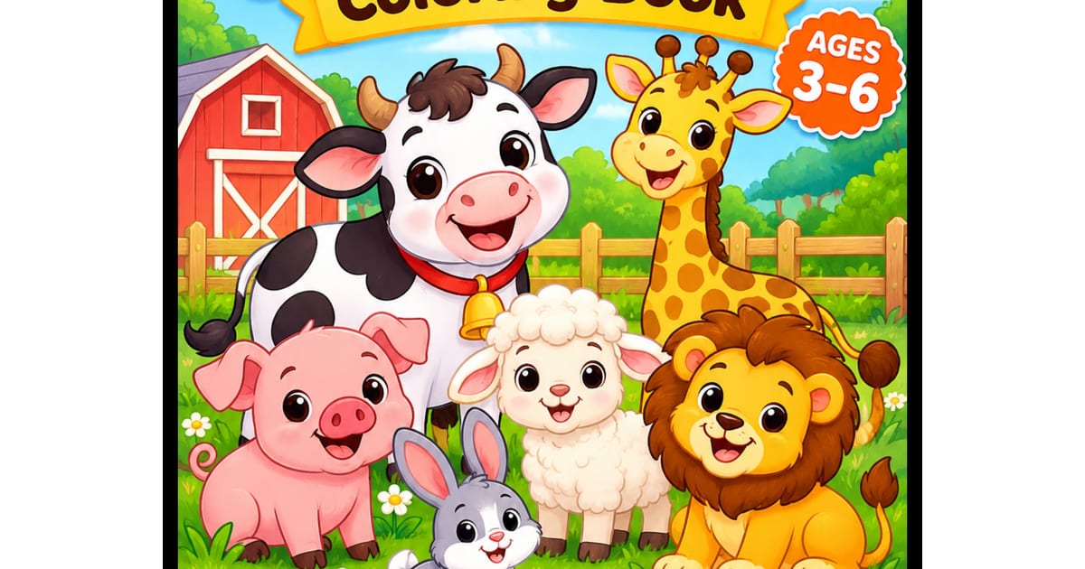 My First Farm & Animal Coloring Book | 20 Printable Pages for Kids
